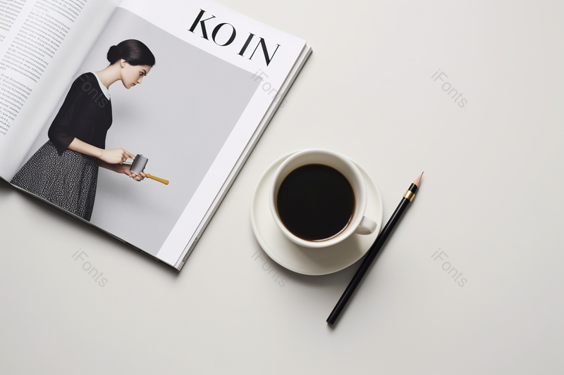 简约白色书本桌面英文杂志咖啡,高清,摄影图,摄影图片,图片大全,摄影图免费下载